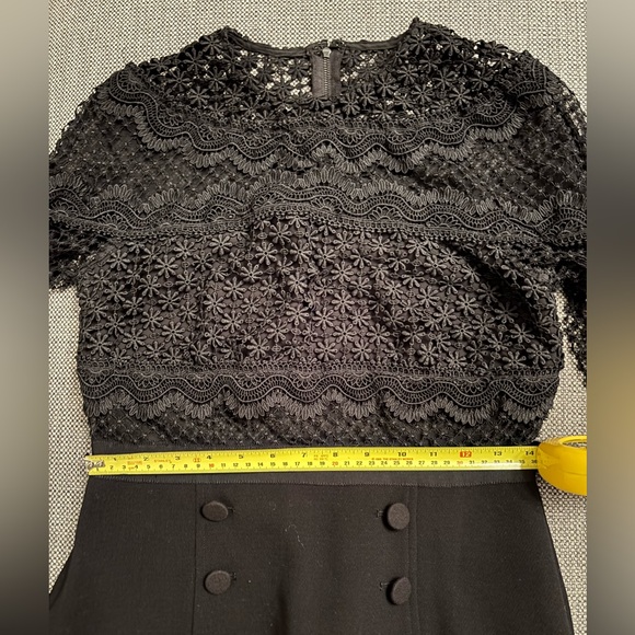 Self-Portrait Black Bellis Lace and Crepe Ruffled Mini Dress - Picture 10 of 10